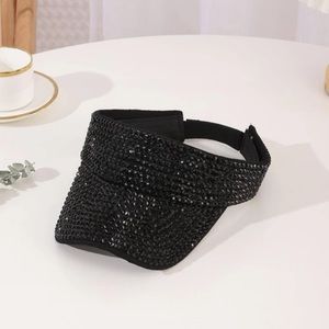 Stunning Black Bling Visors Rhinestones Sport Sun Visor Caps Adjustab…